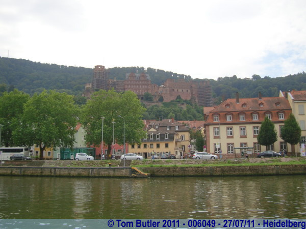 Photo ID: 006049, Looking up to the castle from the river, Heidelberg, Germany