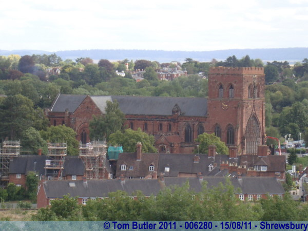 Photo ID: 006280, Looking across to the abbey from the castle, Shrewsbury, England