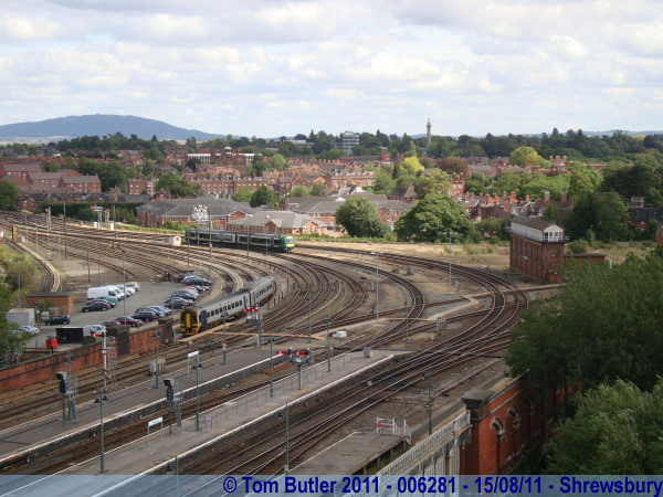Photo ID: 006281, The station junction seen from the castle, Shrewsbury, England