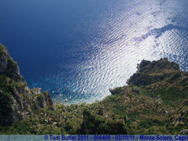 Photo ID: 006409, Looking down into the sea from the highest point on the island, Monte Solero, Capri, Italy