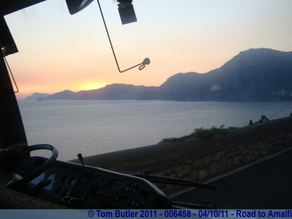 Photo ID: 006458, The sun fades behind the Amalfi Coast, Road to Amalfi, Italy