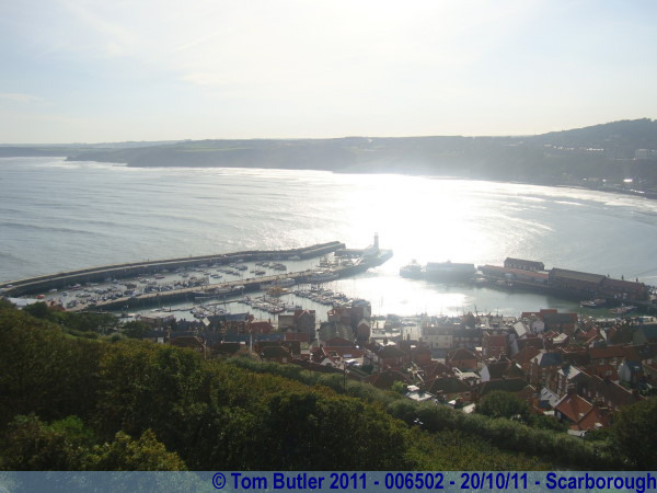 Photo ID: 006502, Looking down into the harbour from the castle, Scarborough, England