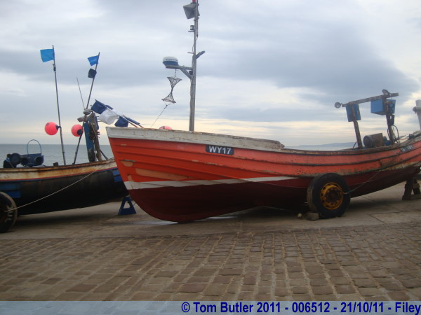 Photo ID: 006512, Fishing boats tied up, Filey, England
