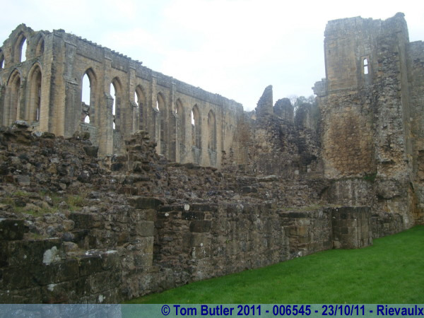 Photo ID: 006545, Looking back to the refectory, Rievaulx, England