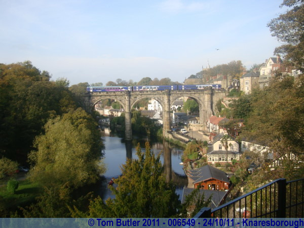 Photo ID: 006549, A train heads across the viaduct towards Leeds, Knaresborough, England