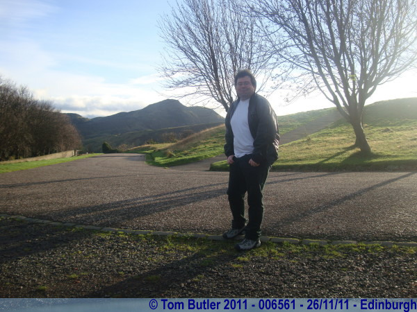Photo ID: 006561, Standing on Calton Hill with Arthur's seat in the background, Edinburgh, Scotland