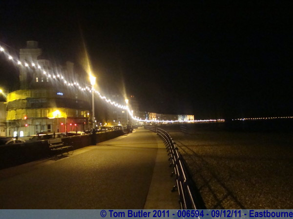 Photo ID: 006594, Looking along the prom at night, Eastbourne, England