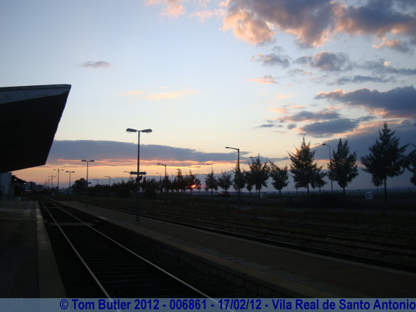 Photo ID: 006861, Sunset at the railway station, Vila Real de Santo Antonio, Portugal