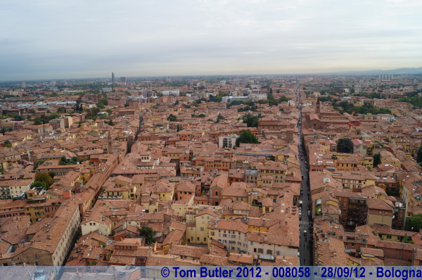 Photo ID: 008058, Looking down on Bologna from the Torre degli Asinelli, Bologna, Italy
