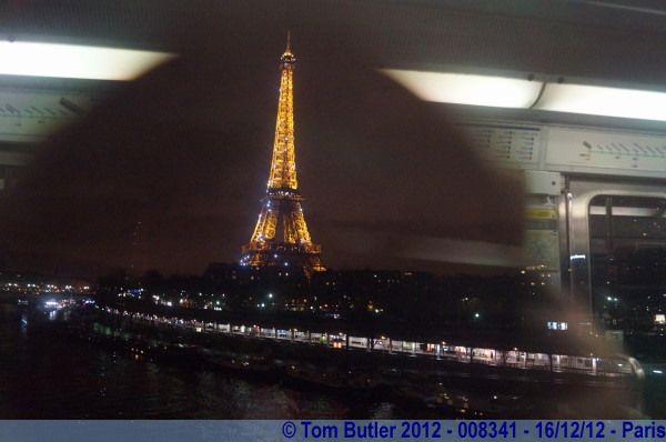 Photo ID: 008341, The tower seen from a Metro train crossing the Seine, Paris, France