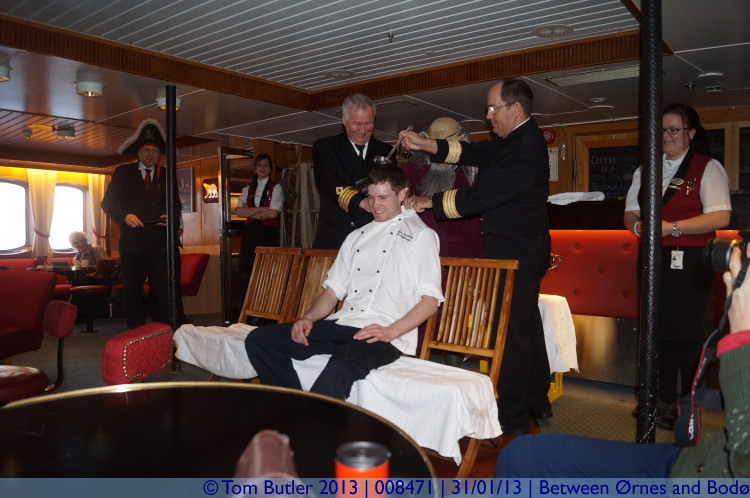 Photo ID: 008471, King Neptune's first victim, On the Hurtigruten between rnes and Bod, Norway