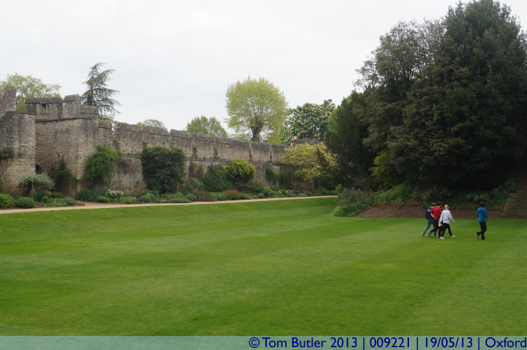 Photo ID: 009221, In the gardens of New College, with the original city walls, Oxford, England