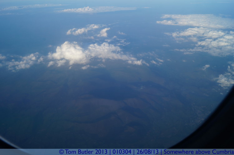 Photo ID: 010304, The Lake district from 24,000 feet, Somewhere above Cumbria, England