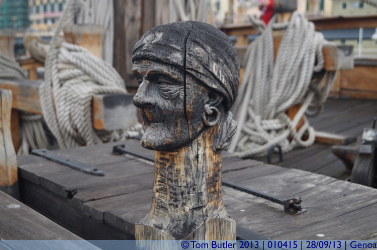 Photo ID: 010415, A carved pirate head, Genoa, Italy