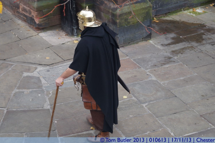 Photo ID: 010613, A Roman on his way to work, Chester, England