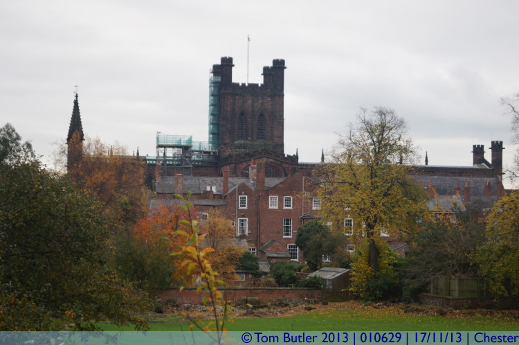 Photo ID: 010629, Looking back to the Cathedral, Chester, England