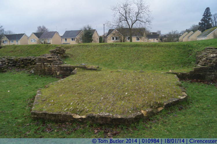 Photo ID: 010984, Footing for a Roman gate house, Cirencester, England