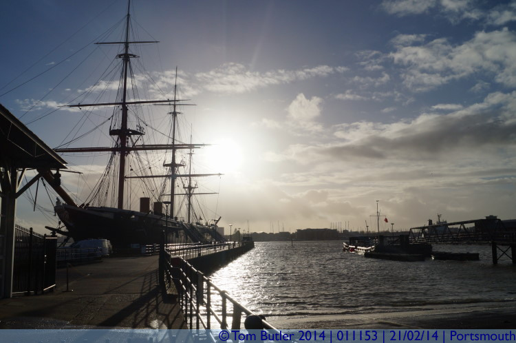 Photo ID: 011153, Sun through Warriors rigging, Portsmouth, England
