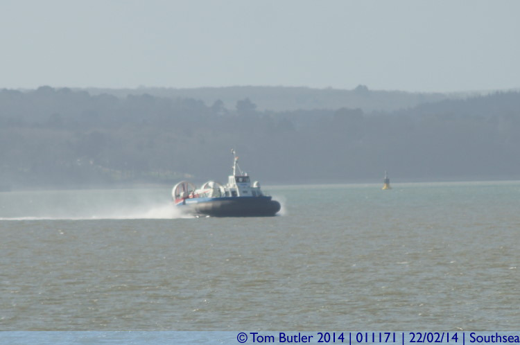 Photo ID: 011171, A hovercraft powers across the Solent, Southsea, England