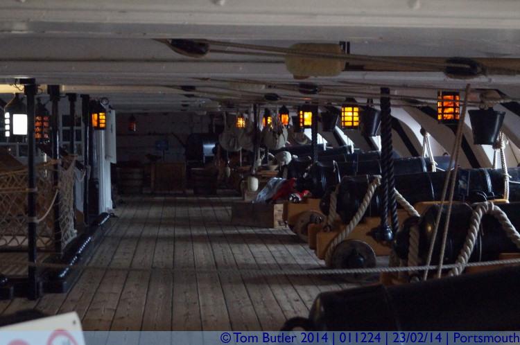 Photo ID: 011224, On the gun deck, Portsmouth, England