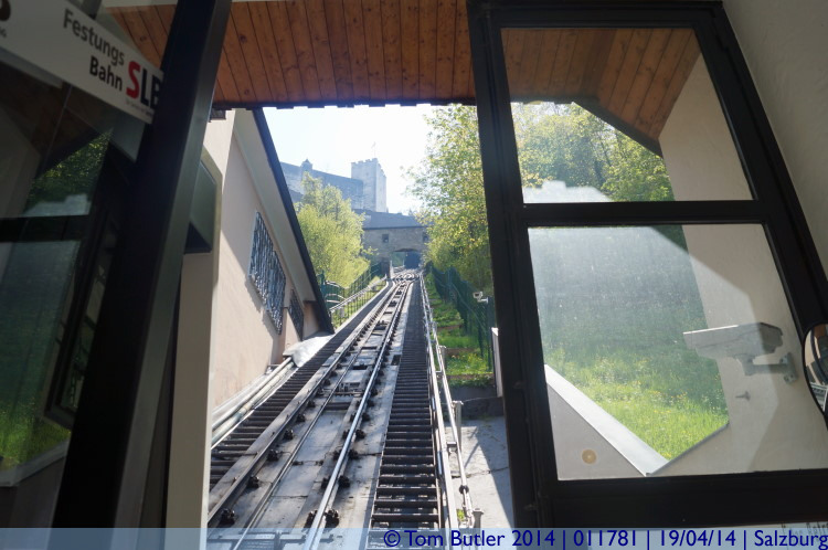 Photo ID: 011781, Looking up the funicular, Salzburg, Austria