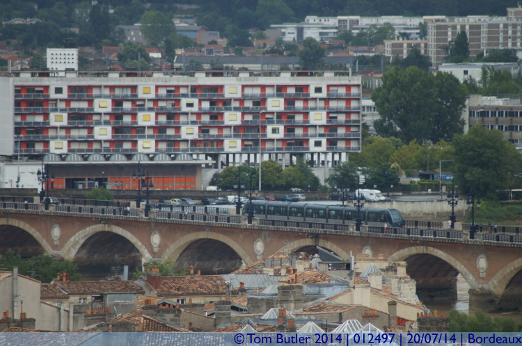 Photo ID: 012497, A tram crosses the river, Bordeaux, France
