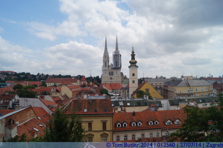 Photo ID: 012560, Looking across to the Cathedral from the old town, Zagreb, Croatia