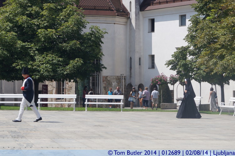 Photo ID: 012689, A soldier and a nun, Ljubljana, Slovenia