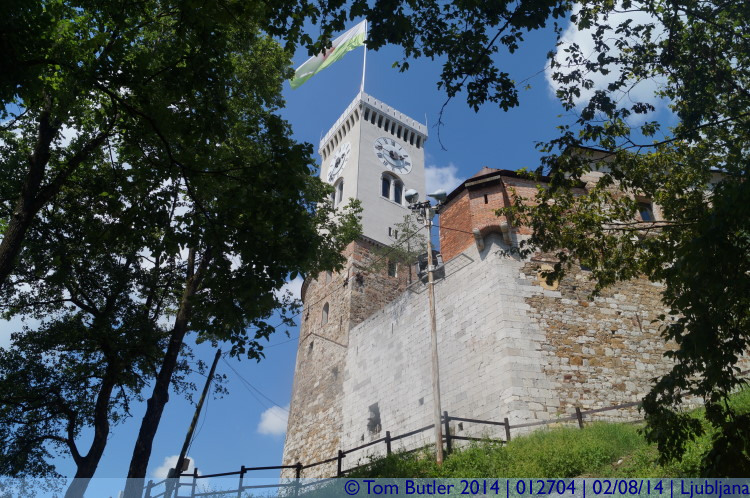 Photo ID: 012704, Looking up to the castle, Ljubljana, Slovenia