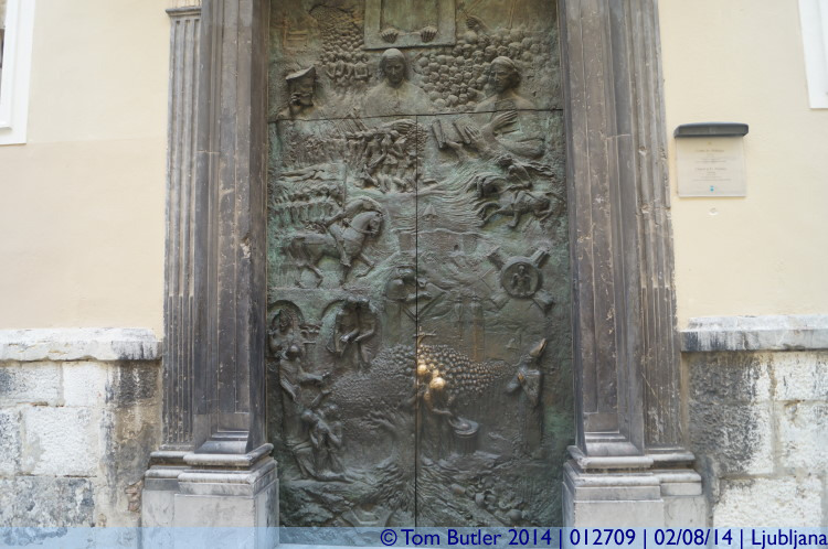 Photo ID: 012709, Cathedral doors, Ljubljana, Slovenia