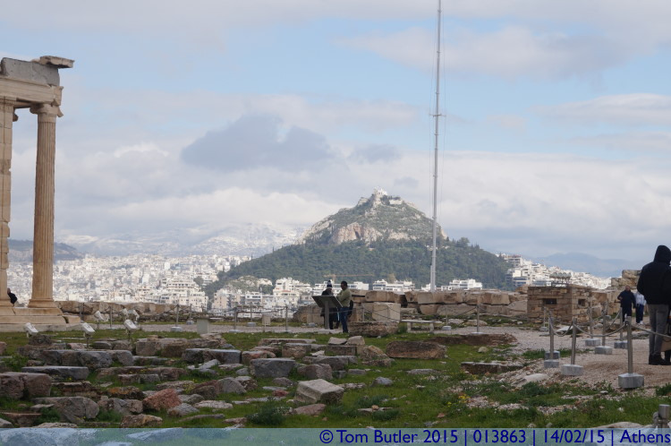 Photo ID: 013863, Lykavittos Hill from the Acropolis, Athens, Greece