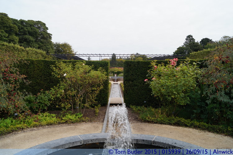 Photo ID: 015939, Looking across the ornamental garden, Alnwick, England