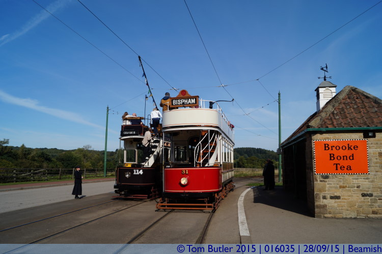 Photo ID: 016035, Trams passing, Beamish, England