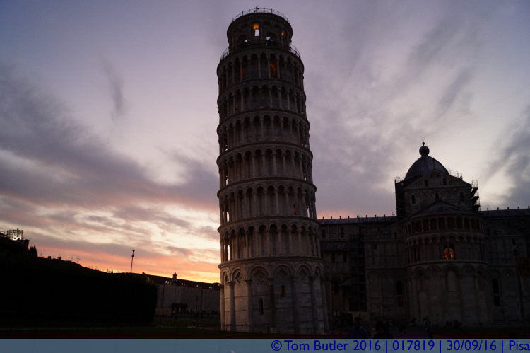 Photo ID: 017819, Tower at dusk, Pisa, Italy