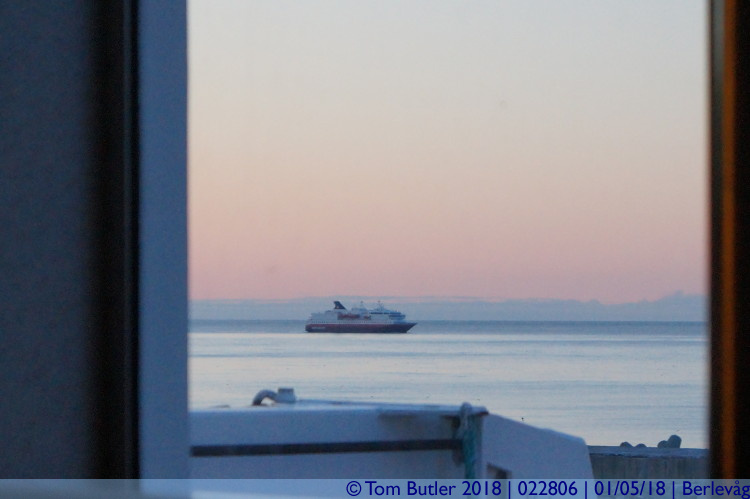 Photo ID: 022806, MS Nordkapp waiting outside the harbour, Berlevg, Norway