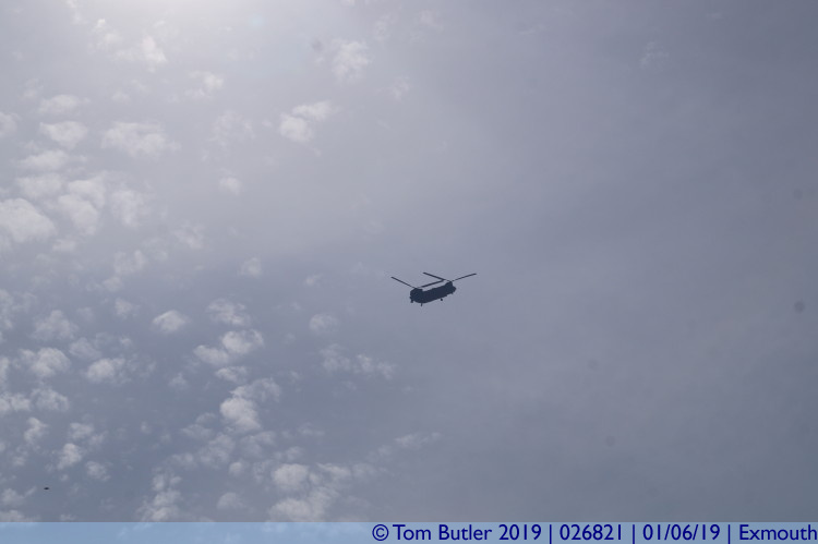 Photo ID: 026821, Chopper passes overhead, Exmouth, Devon