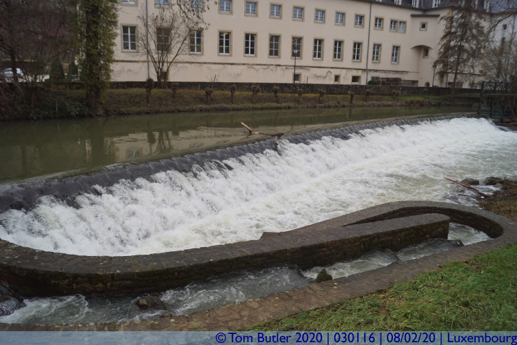 Photo ID: 030116, Weir on the Alzette by the City Mill, Luxembourg, Luxembourg