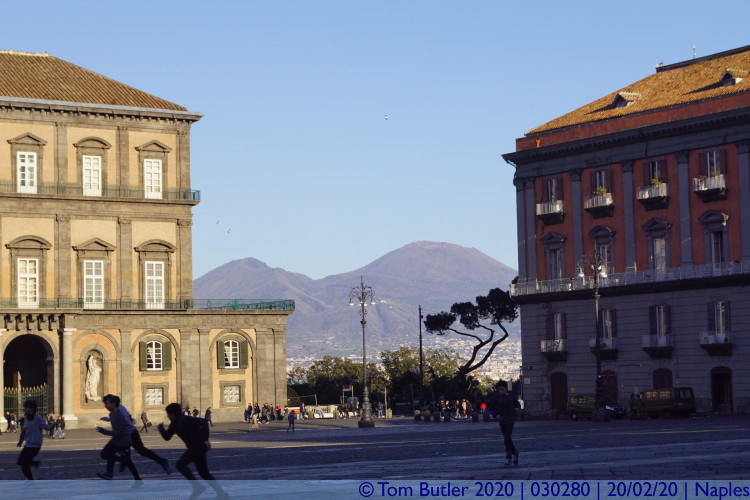 Photo ID: 030280, Piazza del Plebiscito and Vesuvius, Naples, Italy