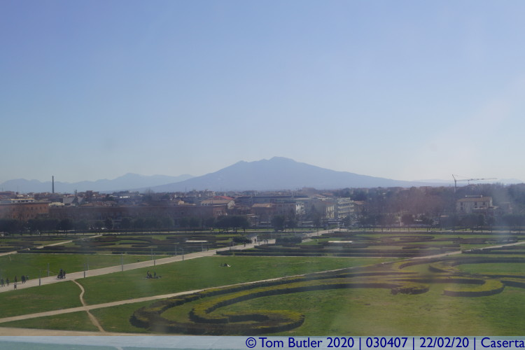 Photo ID: 030407, Front gardens and Volcano, Caserta, Italy