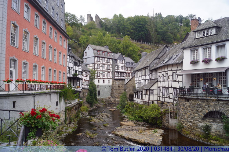 Photo ID: 031484, Buildings high above the Roer, Monschau, Germany