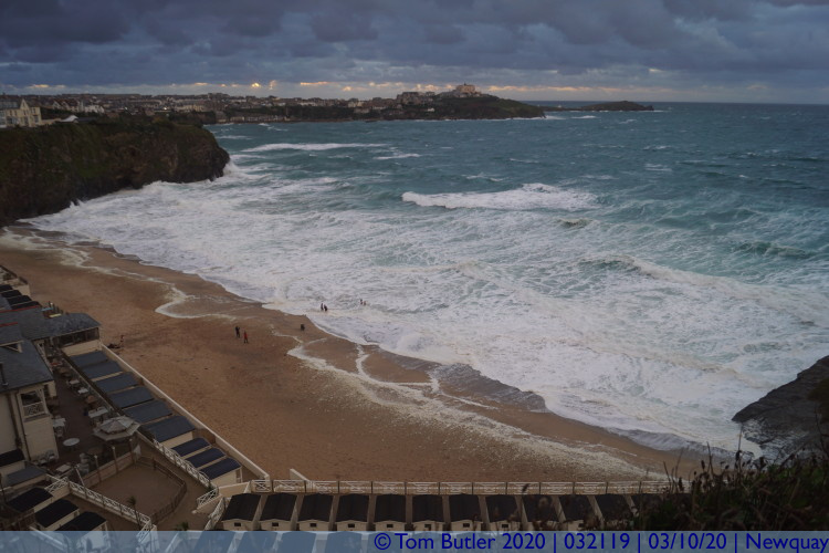 Photo ID: 032119, Tide coming in, Newquay, Cornwall