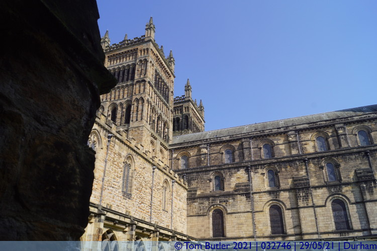 Photo ID: 032746, Western towers from the cloister, Durham, England