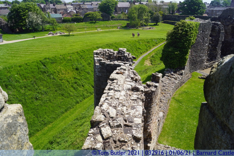 Photo ID: 032916, View from the round tower, Barnard Castle, England