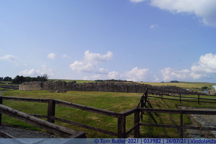 Photo ID: 033982, Line of the fort wall, Vindolanda, England