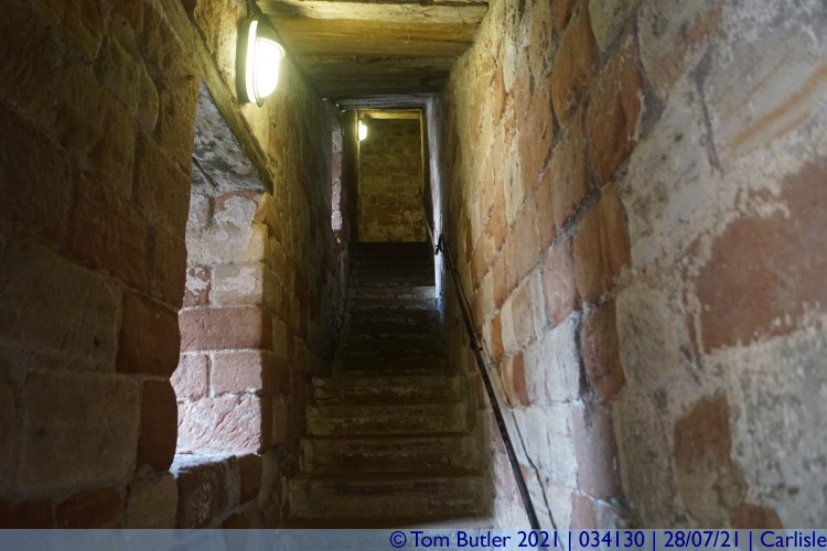 Photo ID: 034130, Climbing the keep, Carlisle, England