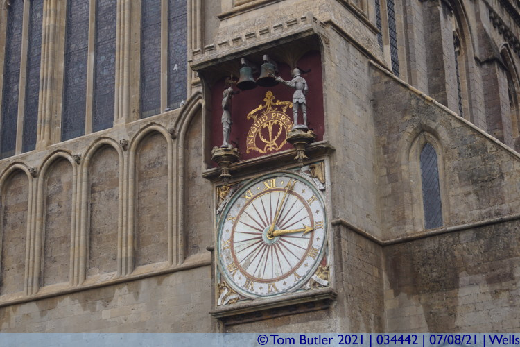 Photo ID: 034442, Cathedral Clock, Wells, England