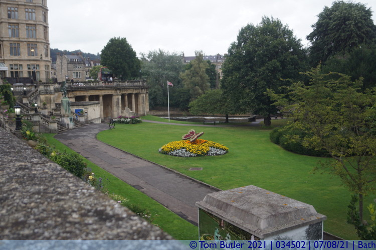 Photo ID: 034502, Looking down into the Parade Gardens, Bath, England