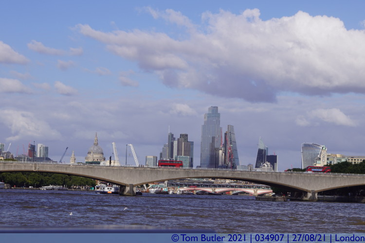 Photo ID: 034907, City; St Pauls and Waterloo Bridge, London, England