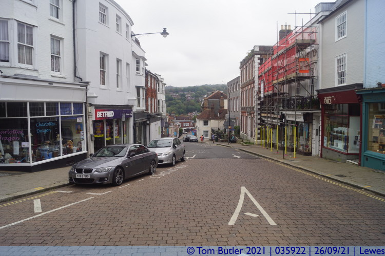 Photo ID: 035922, Looking down the high street, Lewes, England