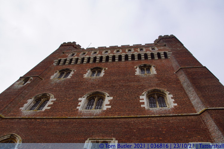 Photo ID: 036816, Looking up the Castle frontage, Tattershall, England